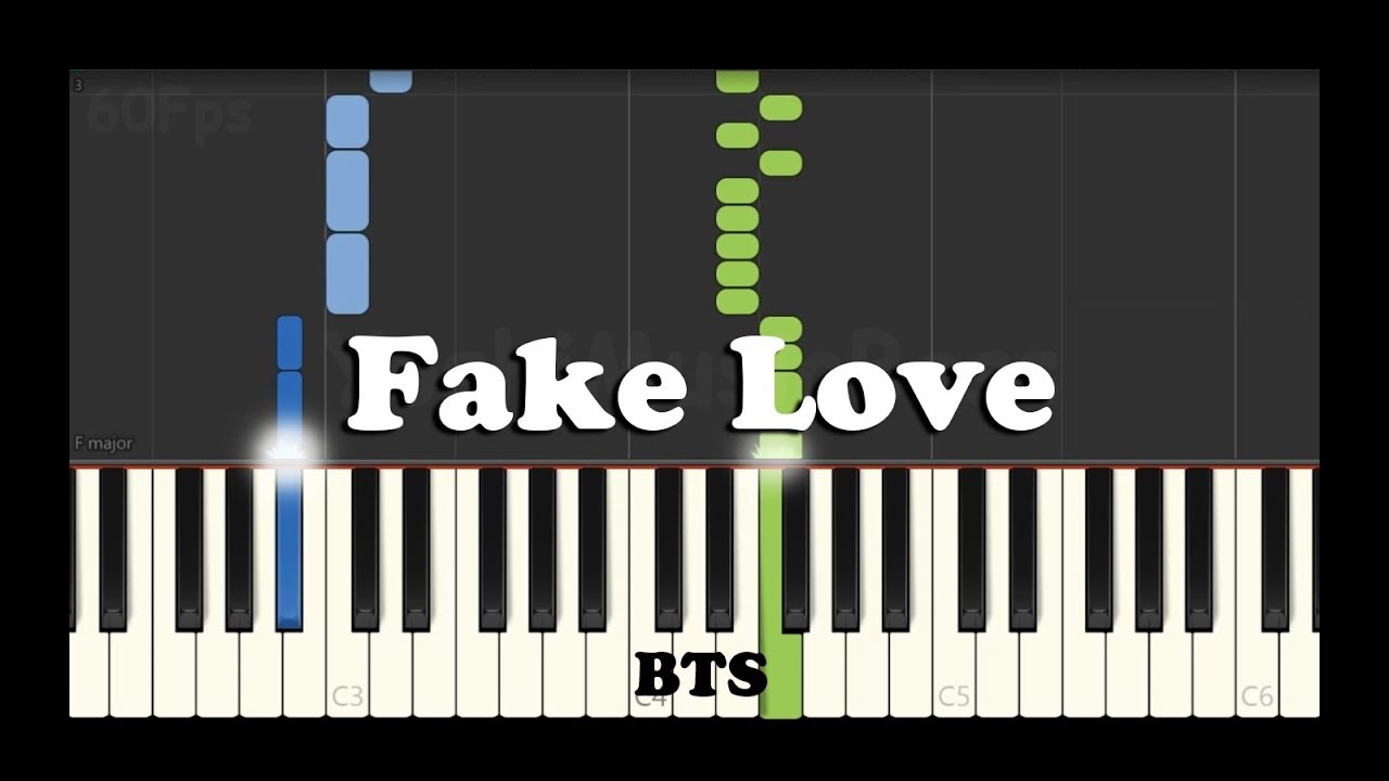 BTS (방탄소년단) FAKE LOVE Piano Tutorial Synthesia Easy YouTube