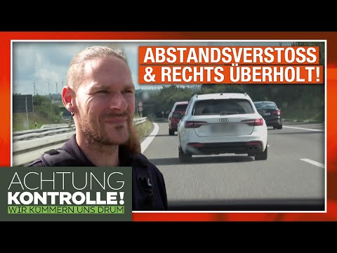 Autobahn-DRÄNGLER überholt Polizeiwagen RECHTS! | Achtung Kontrolle