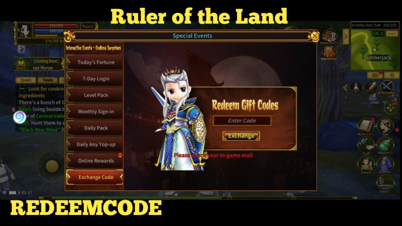 Tutorial REDEEMCODE Ruler of the land atau Yulgang Mobile