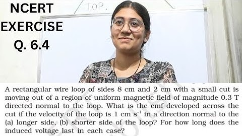 6.4 A rectangular wire loop of sides 8 cm and 2 cm with a small cut ismoving out of a region of uni