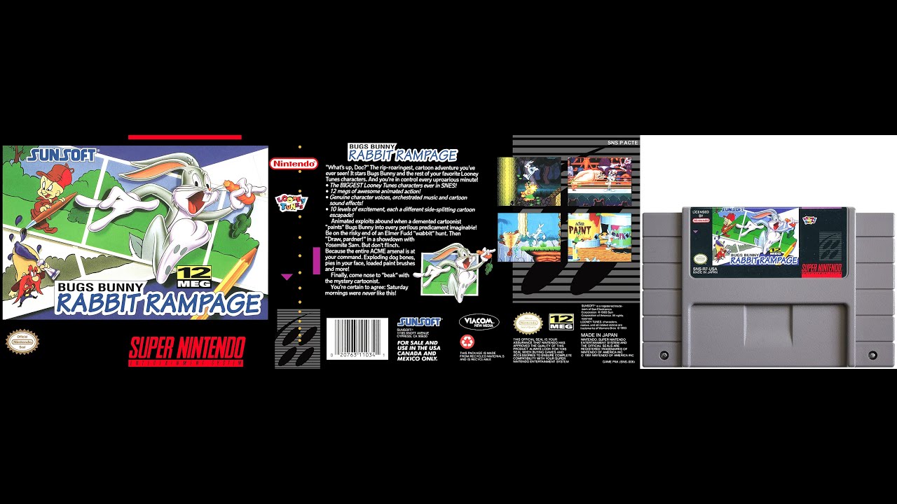 Bugs Bunny Rabbit Rampage (1994, SNES) - Full Playthrough [No Commentary Archive]