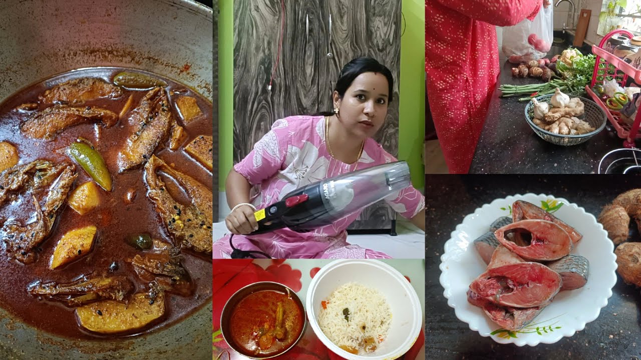 চারিদিকের এত কাজের প্রেসারে আজও একটু মেলায় যেতে পারলাম না❌/ইলিশের 🐟ঝোল রান্না করলাম কচুরমুখি দিয়ে।