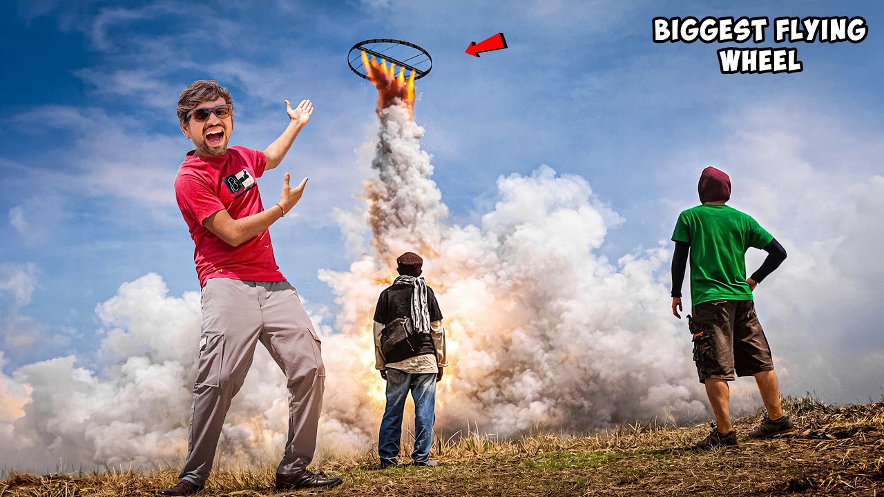 We Launched a Flying Wheel With Rockets… It Actually Worked 🚀 - YouTube