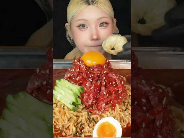 육회 한가득 올린 불닭냉면에 왕만두까지!❤️‍🔥 먹방 ASMR | SPICY COLD BULDAK NOODLES & YUKHOE & DUMPLINGS