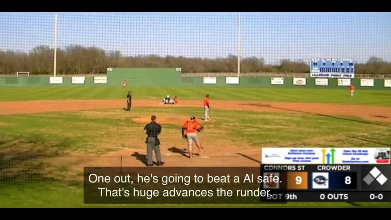 Crowder College Baseball with the walk off win over Conner State. - YouTube