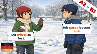 Deutsch lernen durch Hören | A2-B1 | Winter Wortschatz | Deutsch Dialogen screenshot 4