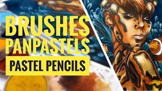 How to use brushes with PanPastels and Pastel Pencils| Sea Turtle Sea Anemone screenshot 4