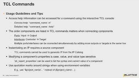 Lattice Propel Project Development Flows: Project Scripting with TCL Commands