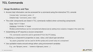 Lattice Propel Project Development Flows: Project Scripting with TCL Commands