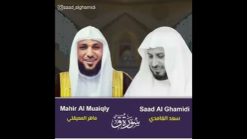 مقطع جميل بصوتين ماهر المعيقلي و سعد الغامدي حالات واتس اب دينية سورة ق القران الكريم  🥺🦋