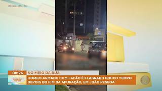 16 MAN ARMED WITH A MACHETE CAUGHT ON VIDEO SHORTLY AFTER