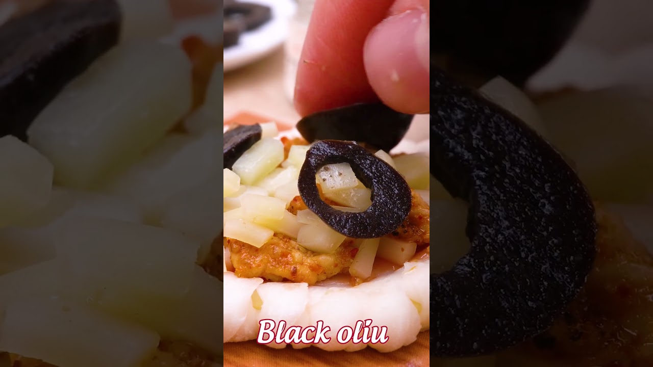 Mini Chicken Pizza Recipe🍕 Satisfying ASMR | Mini Food #shorts #asmr #miniature #minifood