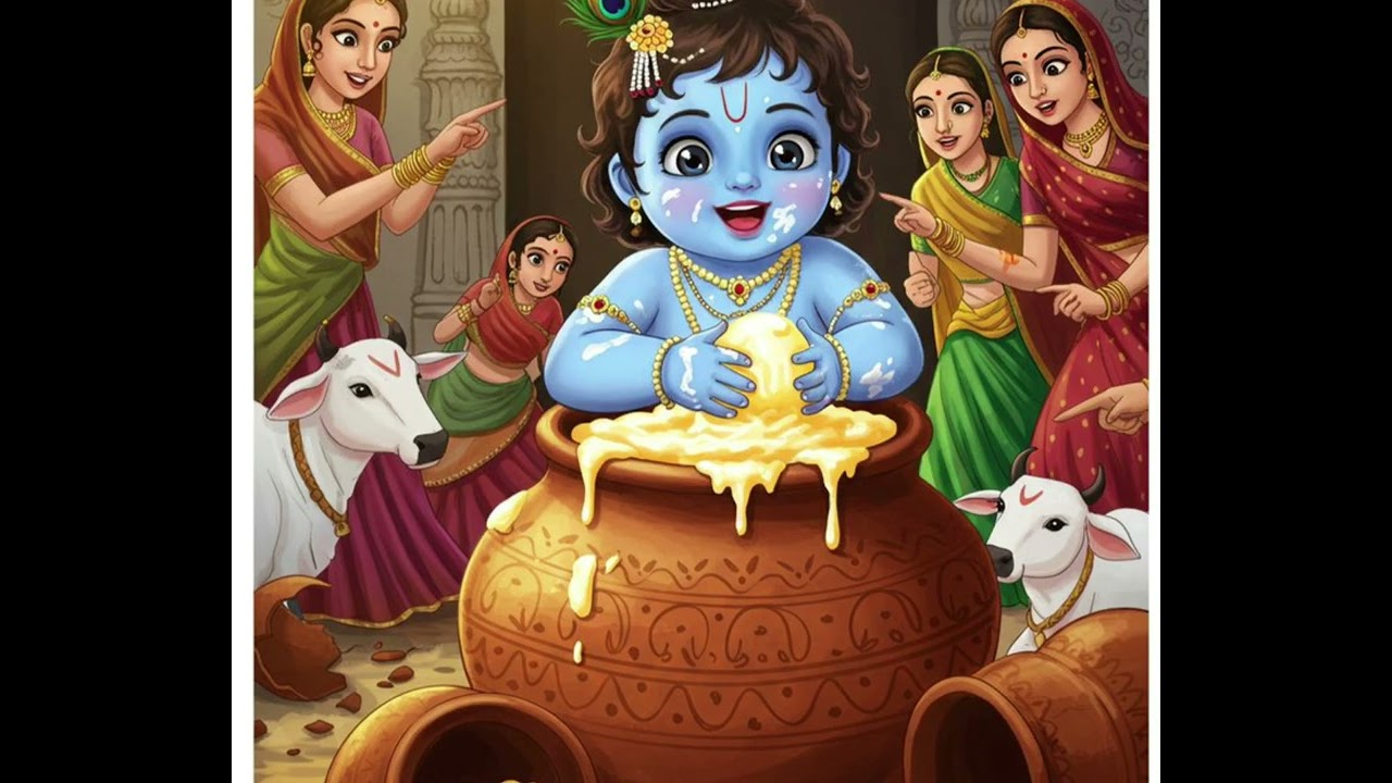 भगवान श्रीकृष्ण की माखन चोरी🍚