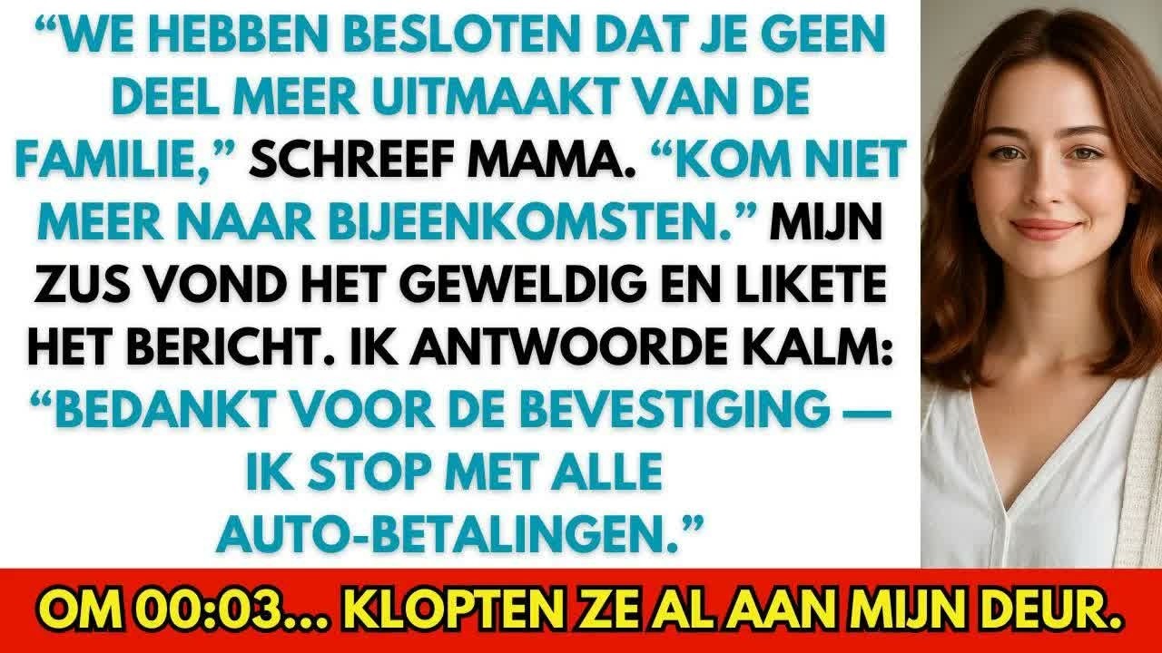 Op een dinsdagavond om 23:51 kreeg ik een bericht van mijn moeder: “We hebben besloten dat je geen deel meer uitmaakt van de familie.” Mijn zus reageerde met een duimpje omhoog. Na 134.000 dollar...
