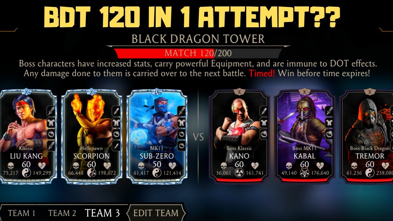 MK Mobile: Black Dragon Tower Battle 120! Can I do it from the first try?