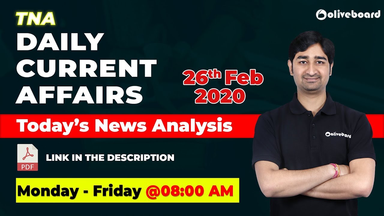 Oliveboard TNA | Daily News Analysis | Current Affairs 2020 | Daily Current Affairs