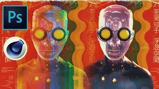 3D INSTAGRAM ART TUTORIAL ! Robot / Cyberpunk (C4D + Photoshop)