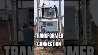 Giant Transformer Connection Inside High-Voltage Substation Work
