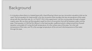 Heat Transfer Convection Through Copper Pipe