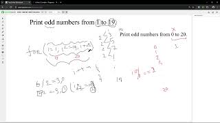 48. Print odd numbers from 0 to 20.