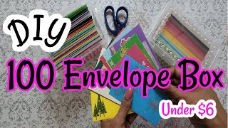 DIY 100 Envelope Box On A Budget | No Laminator Needed | 100 Envelope Challenge Box | Under $6