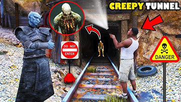 Franklin Went Inside Scary Creepy Tunnel At 3AM in GTA 5 | SHINCHAN and CHOP