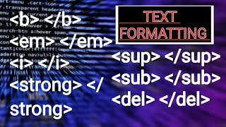 HTML Text Formatting Tags In HTML - HTML Tutorial In Hindi