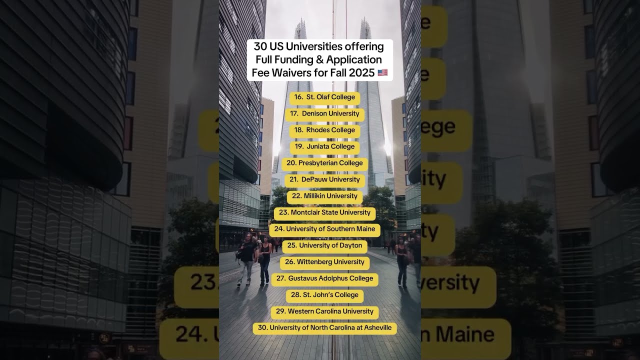  Top 30 US Universities Offering FULLY FUNDED Scholarships No Application Fees For Fall 2025