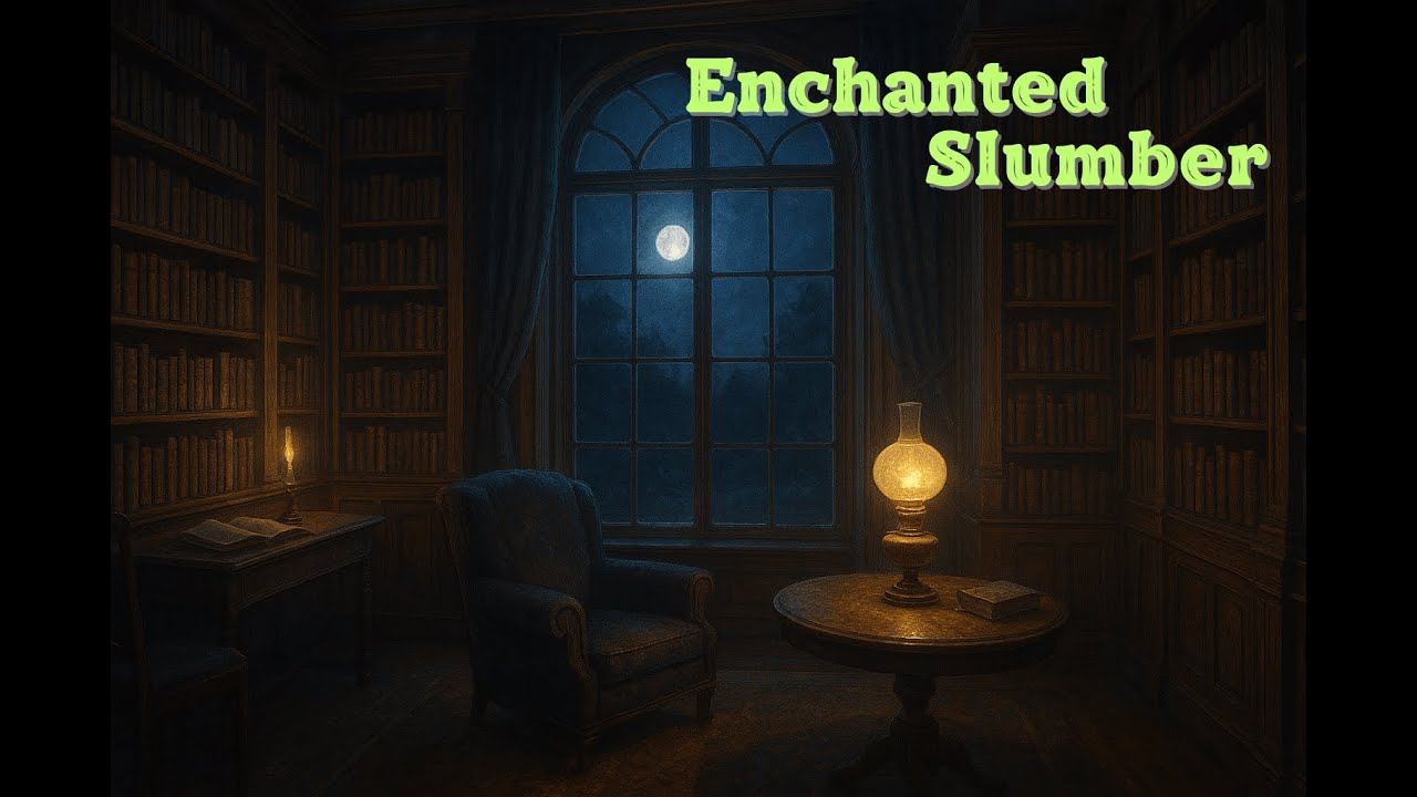 The Moonlit Library at Twilight | A Victorian Sleep Story