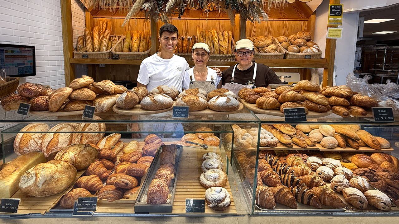 4 ПОКОЛЕНИЯ одной семьи управляют этой пекарней уже 80 ЛЕТ! Традиционный испанский ХЛЕБ!