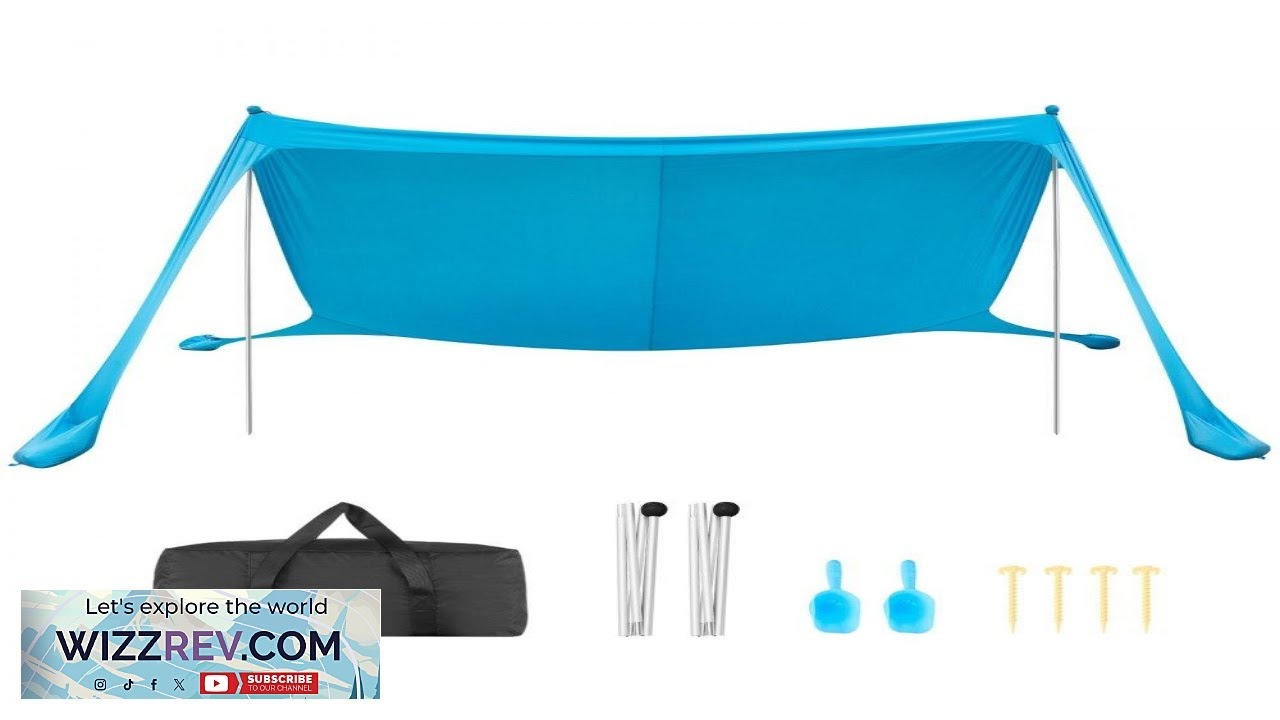 VEVOR Beach Tent Sun Shelter UPF50+ Sun Protection 6.6 ft Tall 11