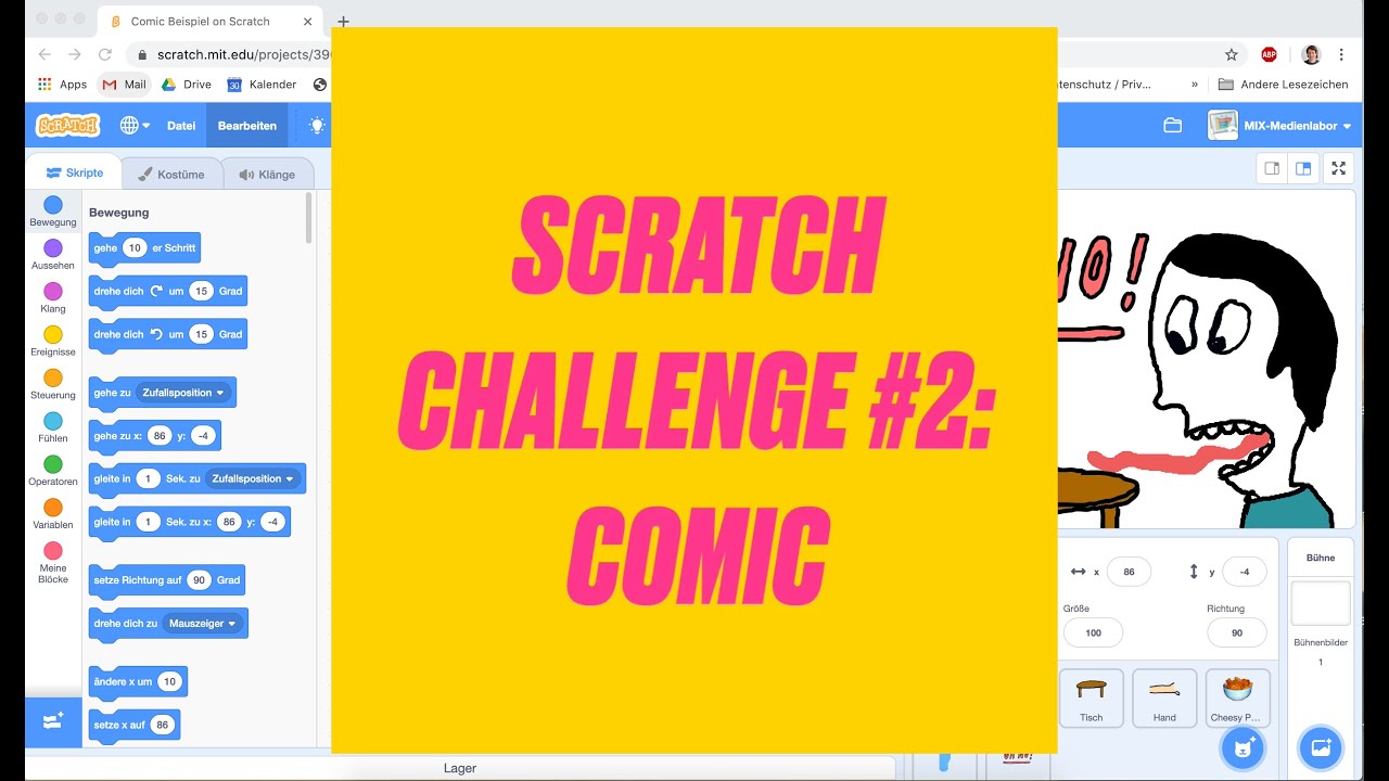 Scratch Challenge # 2 - Comic - YouTube
