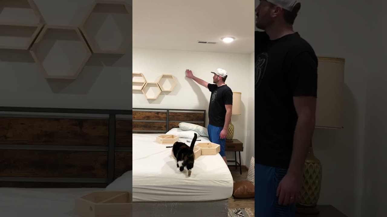 How to hang hexagon shelves