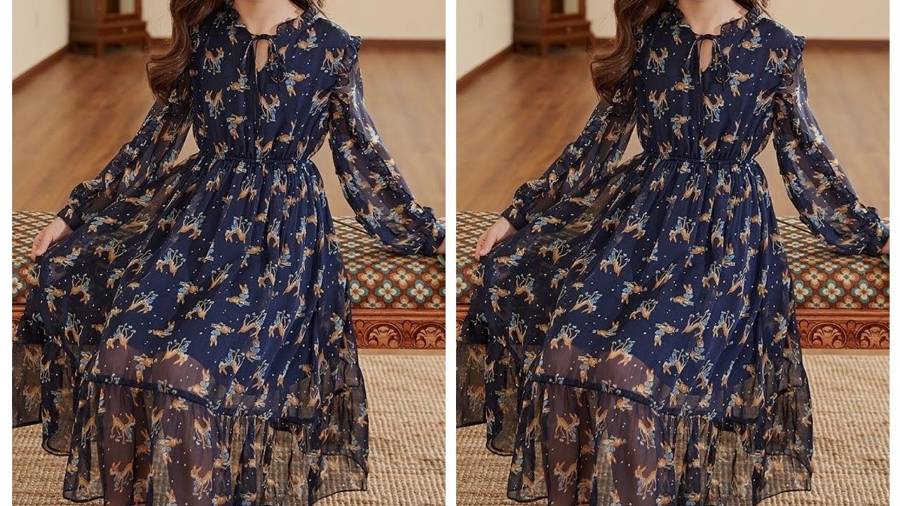 خياطة فستان صيفي بالتبطين بطريقة مبسطة