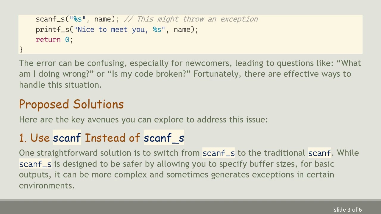 Solving the scanf Exception Error in Visual Studio 2019