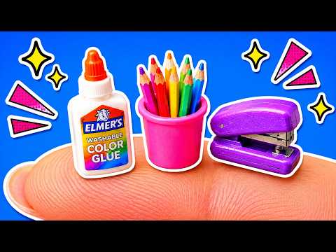 How to make School Supplies for Barbie 🙀 That Actually Work! | DIY My Mini Baby & Barbie