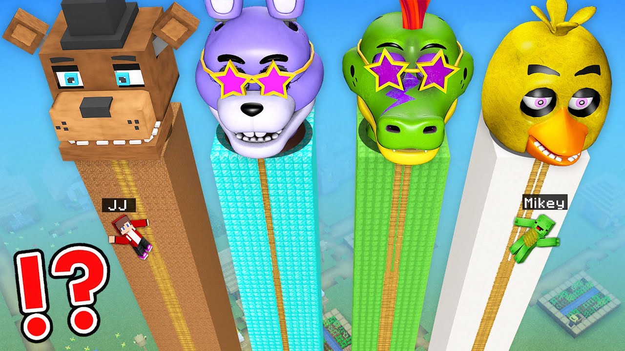 Mikey & JJ FNAF TOWERS Survival Battle in Minecraft - Maizen Challenge