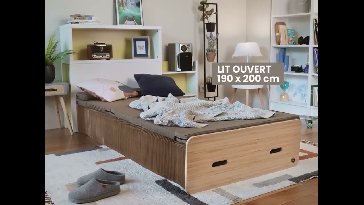 Lit Stooly : Pliable en accordéon pour gagner de la place