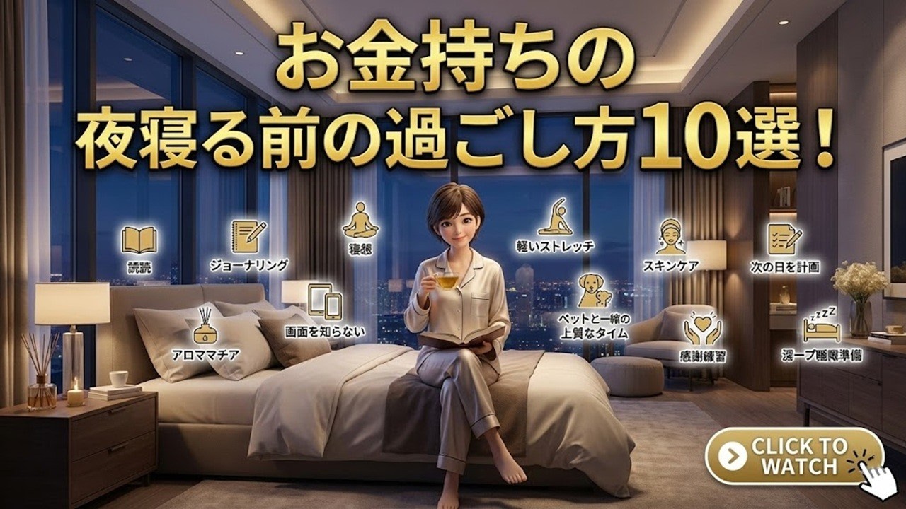 お金持ちの夜寝る前の過ごし方10選！