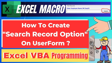 How To Create "Search Record Option" On UserForm Using Excel VBA | Excel Macro | VBA Programming |