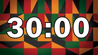 30 Minute Timer | Black History Month | Silent With Voice Chime, Alarm & Shake Effect ⏰