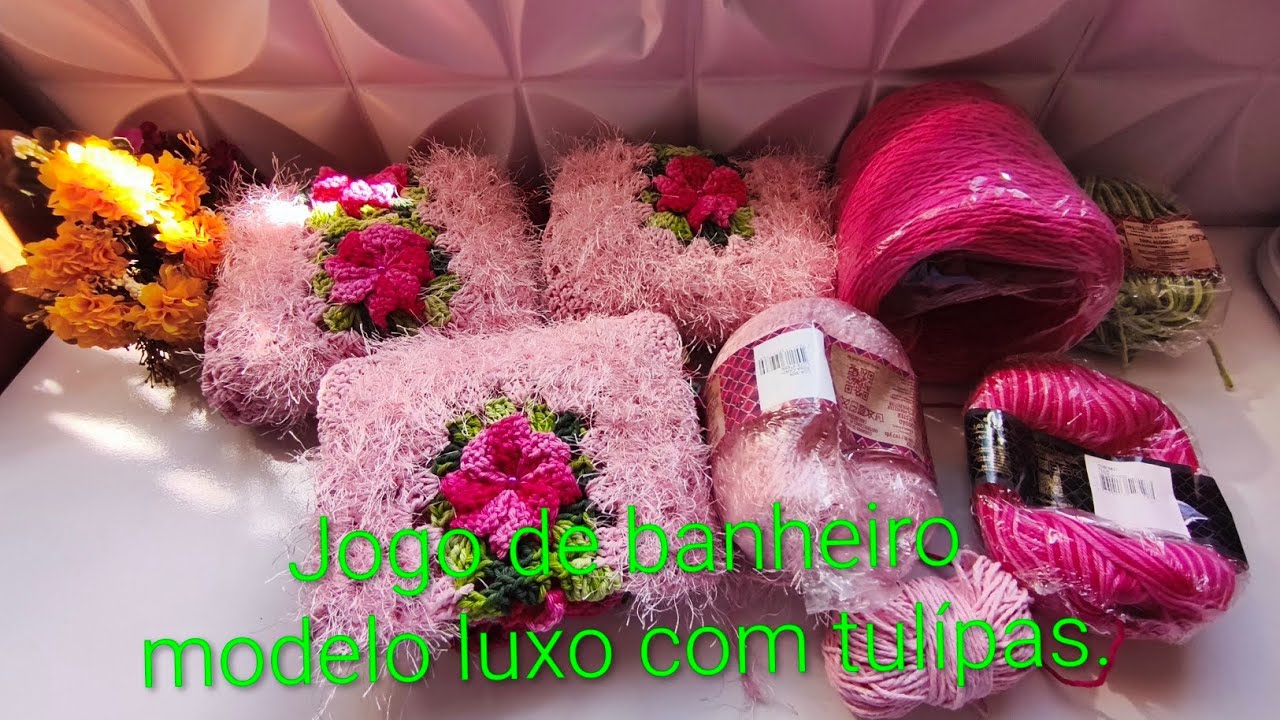 Jogo de banheiro modelo luxo com tulípas, pesando somente 1 kilo e 51😱 vem ver e se inspirar.