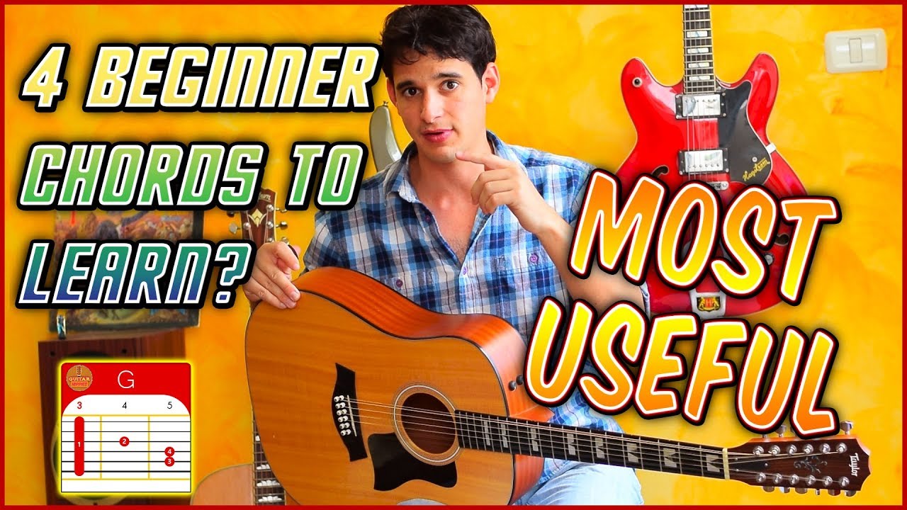 Beginner Guitar: Your First 4 Chords (The Most USEFUL Ones) - YouTube