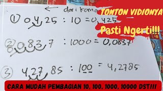 Cara Mudah Pembagian 10, 100, 1000 dan seterusnya. Tonton vidionya PASTI NGERTI!