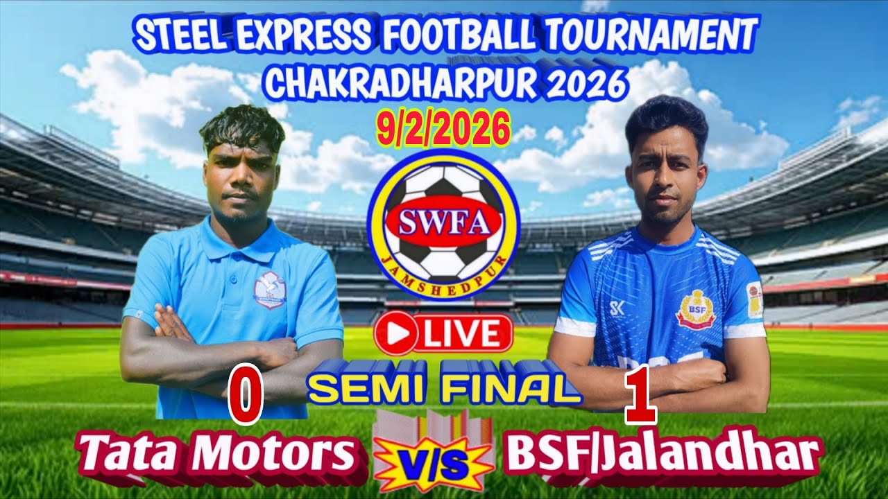 Tata Motors/TATA 00 🆚 01 BSF/Jalandhar // All India steel express football 2026 // Semi final live