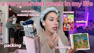VLOG: spend a very normal weekend with me | coloring, movies, makeup routine ☁️🪞🛍️