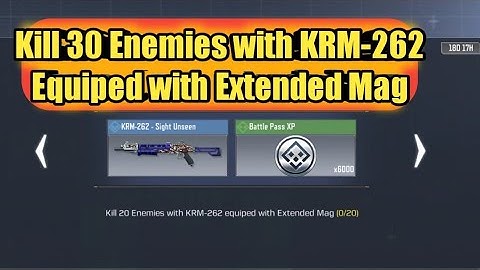 Kill 20 Enemies with KRM-262 Equiped with Extended Mag | CALL OF DUTY MOBILE