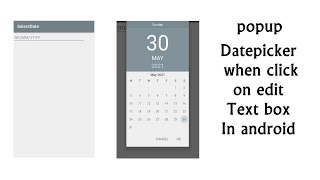 select date in android studio | How to show DatePicker when you click on the edit box Guide