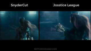 [Justice League Comparison] Aquaman &amp; Mera Fight Steppenwolf - Snydercut vs Josstice League