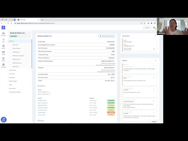 Entity Overview in Athennian